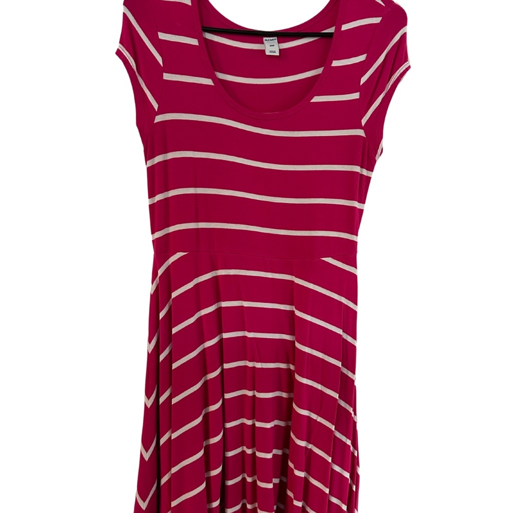 Pink and white striped dress